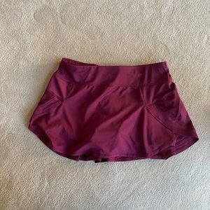 Lucky in love maroon tennis skirt